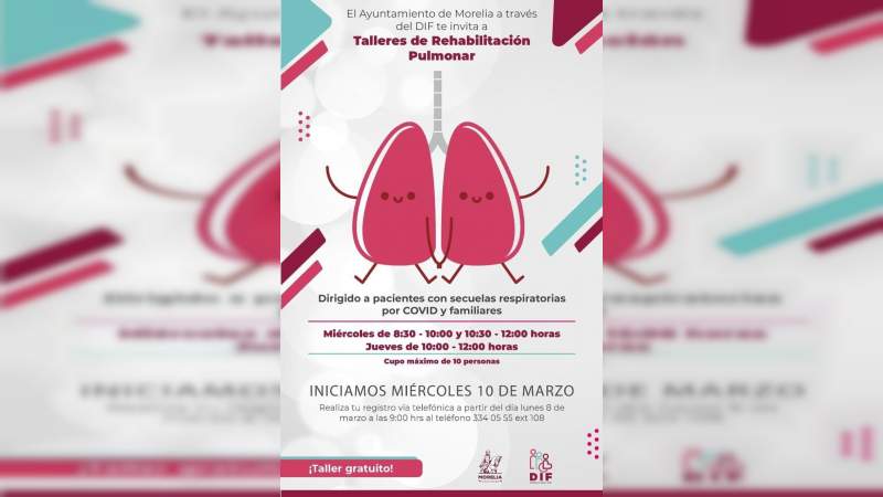 Promueve DIF Morelia rehabilitación gratuita a pacientes con secuelas respiratorias por COVID-19 