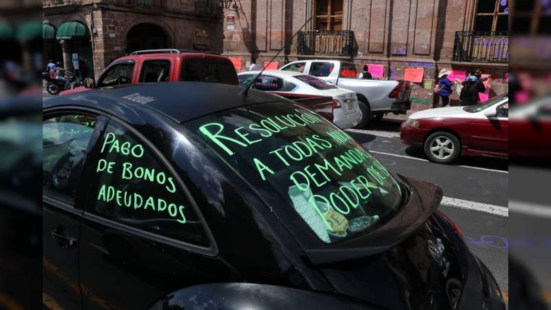 CNTE realizó caravana motorizada en Morelia