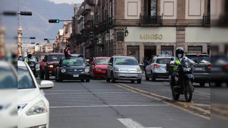 CNTE realizó caravana motorizada en Morelia