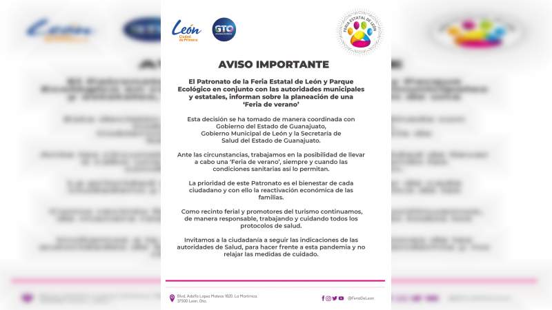 Oficialmente cancelada la tradicional Feria de León debido a la pandemia por Covid-19   