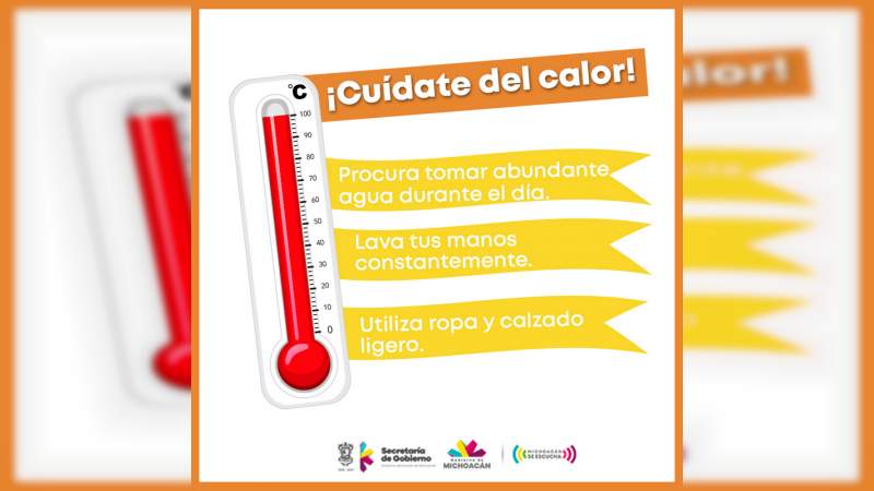 Invita PC a tomar precauciones ante temperaturas altas en la entidad 