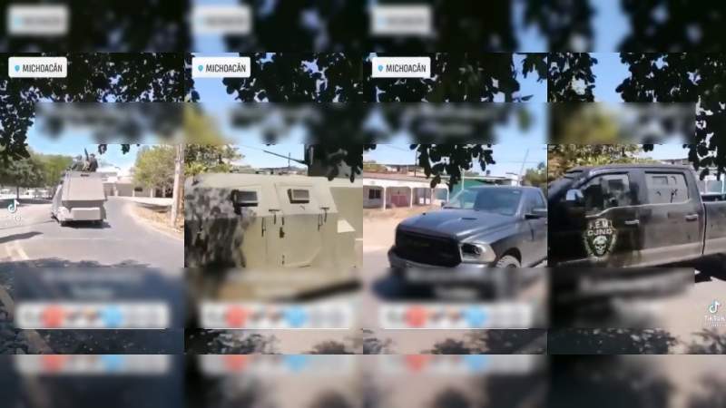 CJNG presume vehículos blindados circulando en Michoacán ante ausencia de Gobierno  