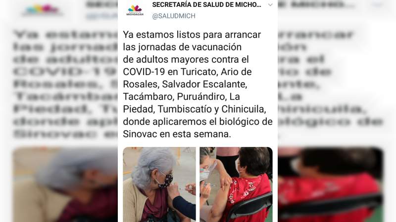 Suspenden vacunación contra Covid-19 en municipios de Michoacán 