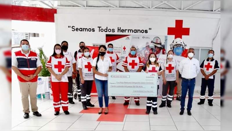 Entrega ArcelorMittal donativo a Cruz Roja de Lázaro Cárdenas, Michoacán 