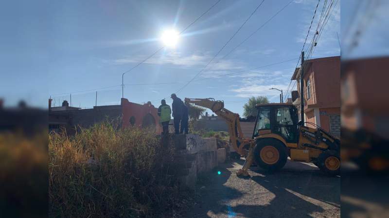 Realizó Gobierno de Morelia jornada de limpieza preventiva en el dren Carlos Salazar 