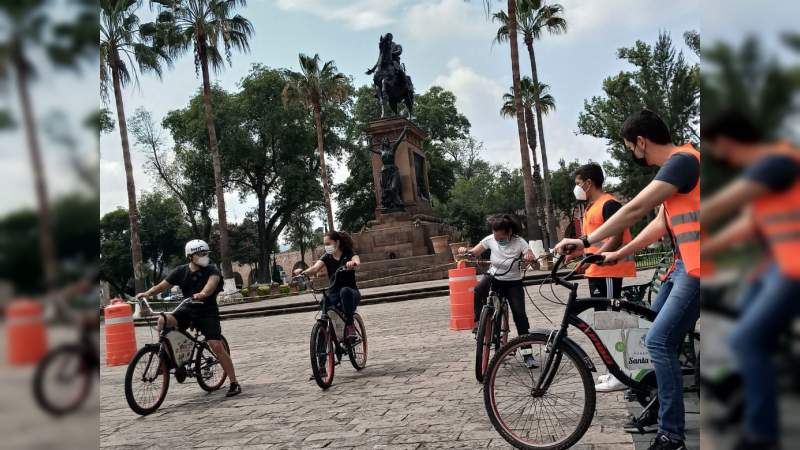 Se reanudan actividades de BiciEscuela gratuita con protocolo sanitario en Morelia 