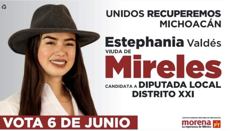 Estephania Valdés, viuda de Mireles busca diputación en Michoacán 