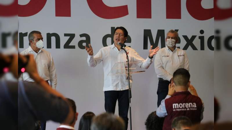 Desde Morelia, Mario Delgado llama al voto masivo por MORENA 