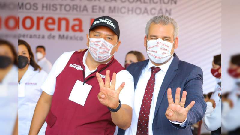 Con Bedolla, firme la tendencia de triunfo de Morena: Juan Carlos Barragán 