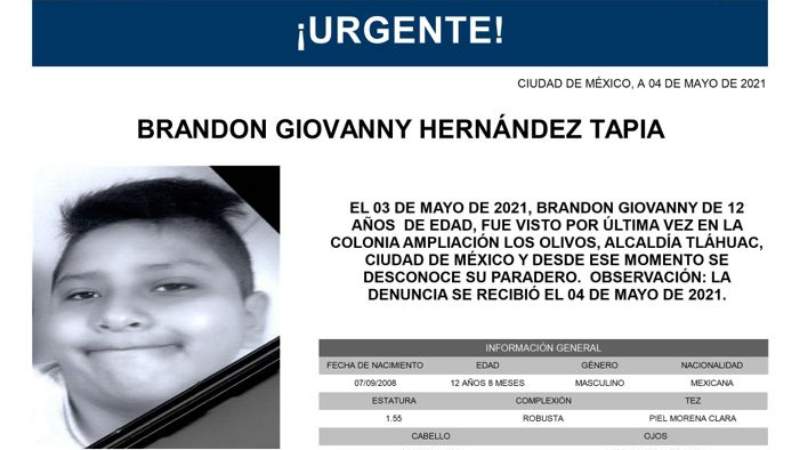 Encuentran sin vida a Brandon Giovanni, hijo al que su mamá buscaba desesperadamente 