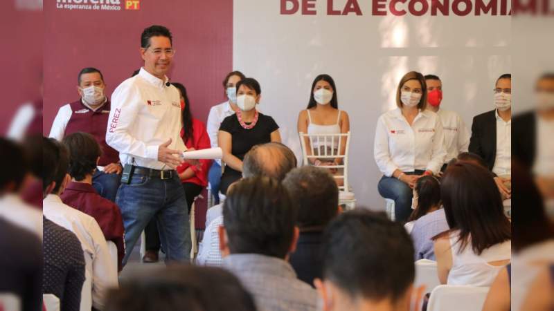 El candidato de Morena a la presidencia municipal de Morelia presentó Plan de Gobierno 