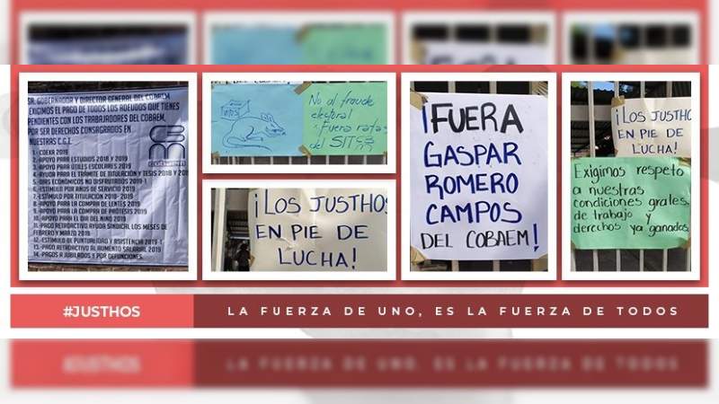 El Sitcbem arremete con trabajadores del Cobaem por manifestarse pacíficamente hace 20 meses  