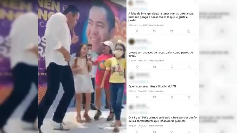 Tunden en redes a Carlos Herrera por bailar con niñas en mitin: Ojalá y así baile cuando esté en la cárcel por corrupción, le dicen 