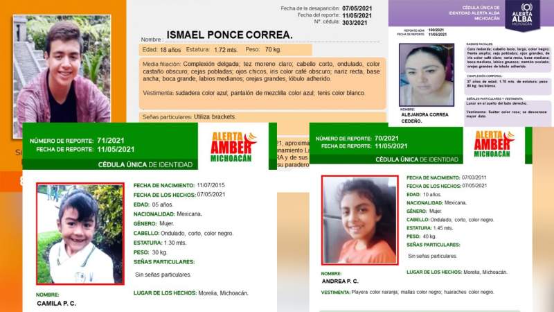 Reportan desaparición de familia completa en Morelia, Michoacán