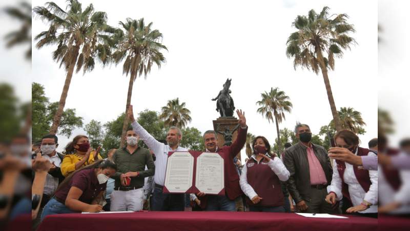 Pacto de unidad con sectores sociales y fuerzas políticas fortalece candidatura de Bedolla 