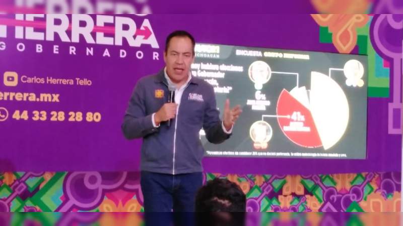 Herrera Tello muestra encuesta que lo favorece  