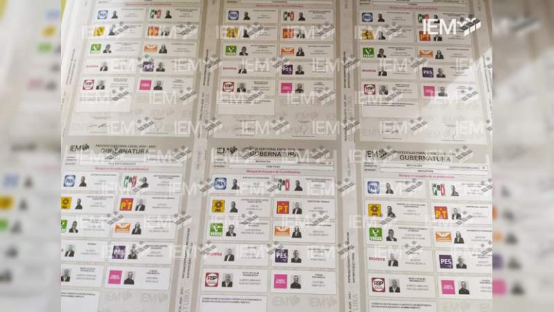 Con la información que proporcionaron los partidos políticos e independientes, se confeccionaron las boletas electorales: IEM 