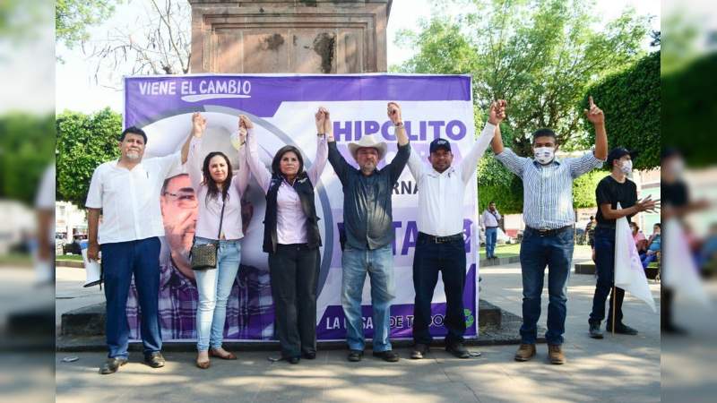 Firme en terminar la contienda electoral aseguró Hipólito Mora 