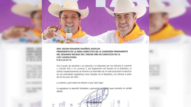 Toño García se baja de campaña de Carlos Herrera; regresa al Senado 