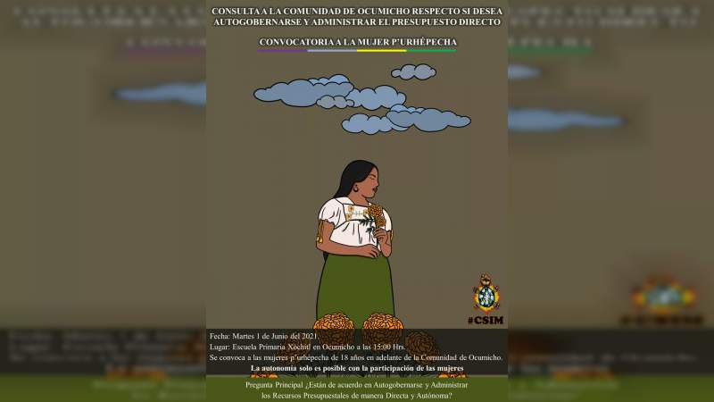 Ocumicho llevará a cabo consulta ciudadana para ejercer su autogobierno 