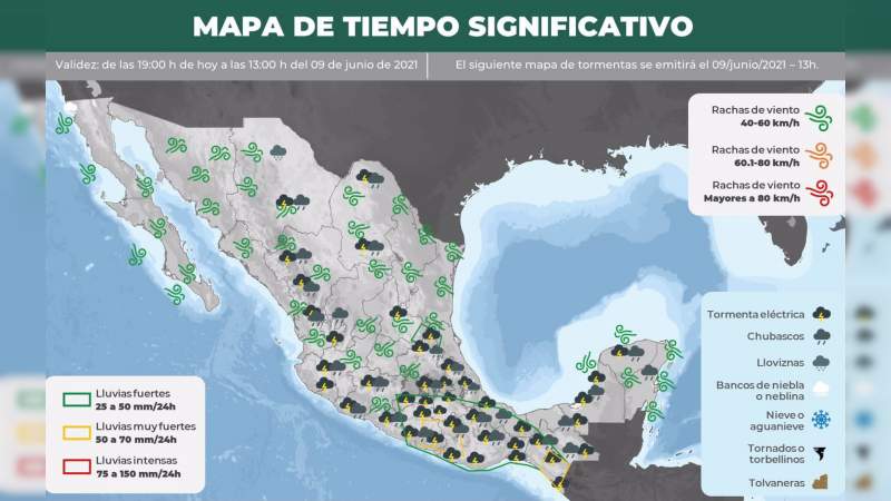 PC pide extremar precauciones, ante llegada de Tormenta Tropical a Michoacán 