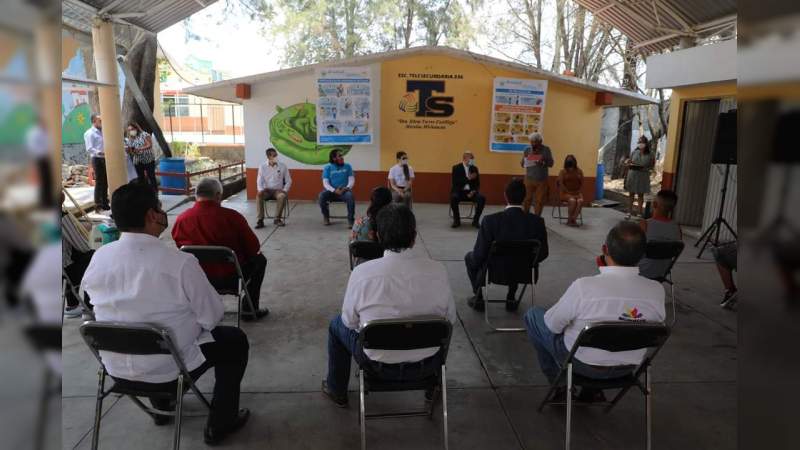 Continúan SEE y Unicef labores de higiene para reapertura de escuelas nivel básico en Michoacán