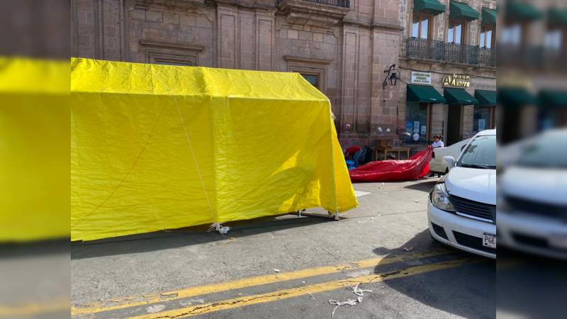 CNTE levanta plantón en el centro histórico Morelia