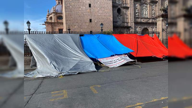CNTE levanta plantón en el centro histórico Morelia