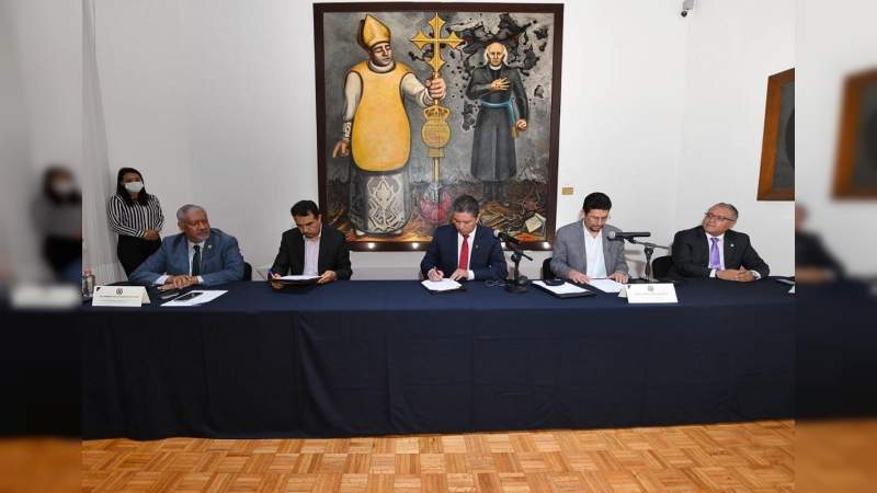 Firma UMSNH convenio de colaboración con el colegio de profesionistas de Michoacán