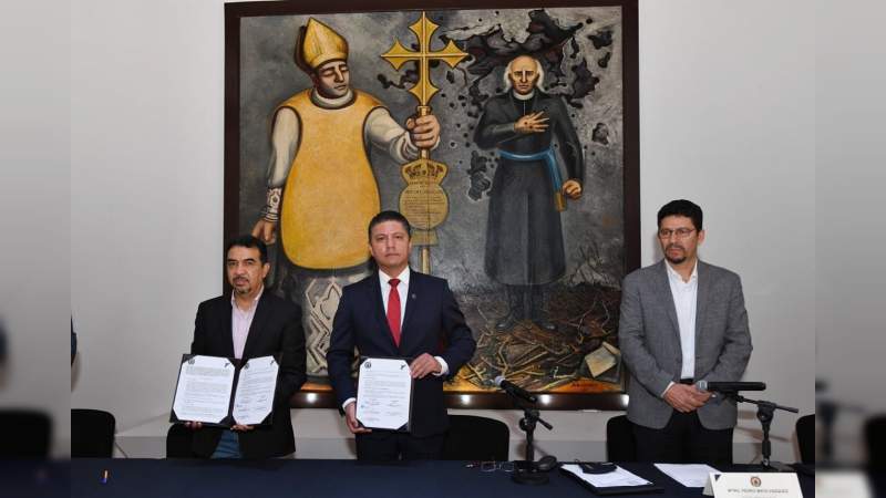 Firma UMSNH convenio de colaboración con el colegio de profesionistas de Michoacán