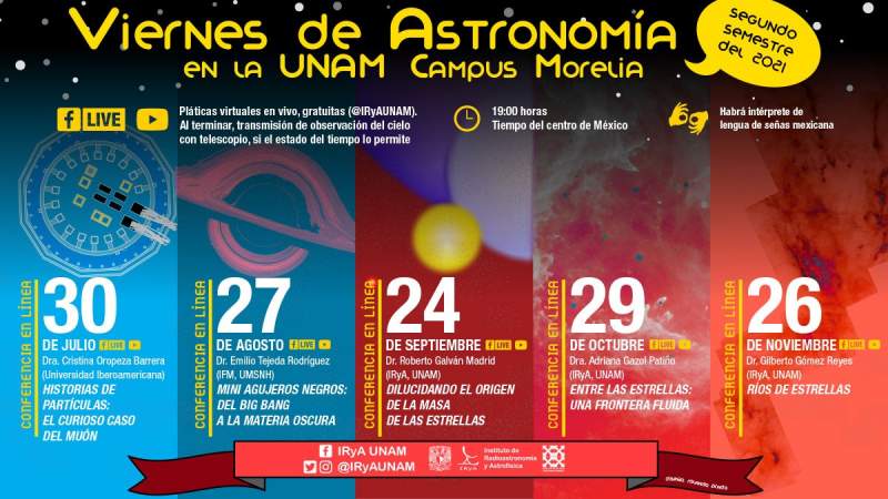 UNAM Morelia invita a "Viernes de Astronomía 2021" 