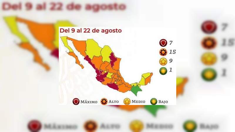  Ya son 7 estados en México en semáforo rojo del Covid-19 