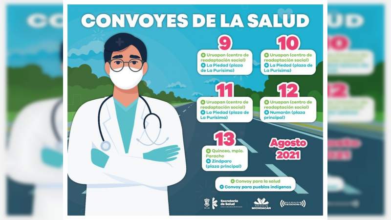 Esta semana, recorrerán los Convoyes de la Salud cinco municipios de Michoacán 