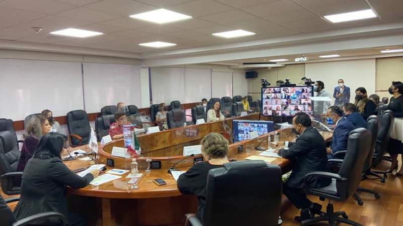 Asiste Grisel Tello, esposa de Bedolla a la presentación del protocolo de atención del Sistema DIF Nacional 