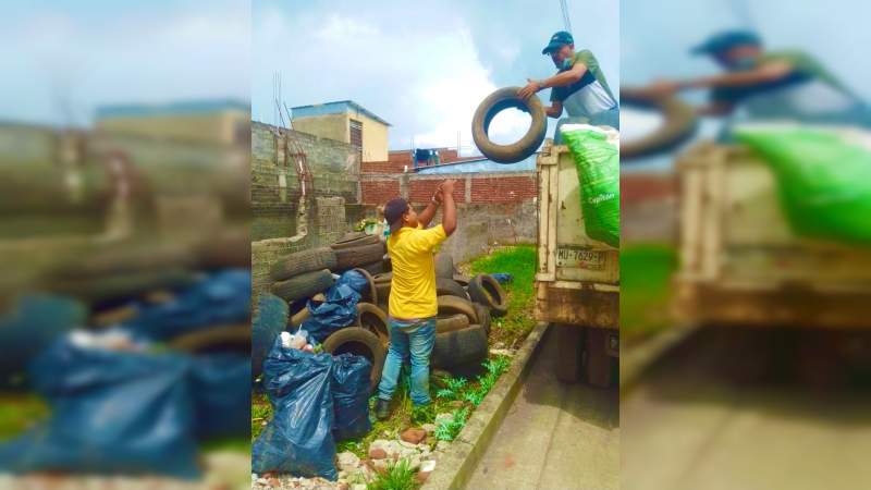 Suman 21 colonias entendidas en la Campaña de Descacharrización 2021 en Uruapan 