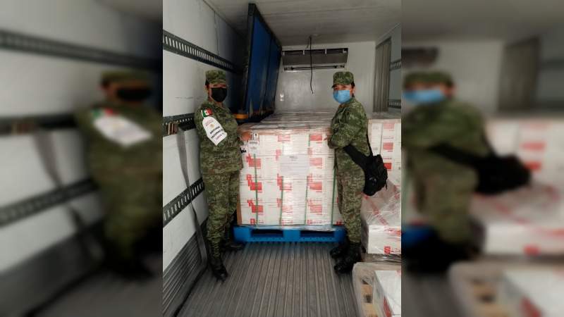 Recibe la Sedena más de 113 mil vacunas contra Covid-19 en Morelia, Michoacán 