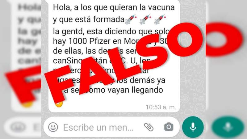 Para Morelia en esta jornada de vacunación solo se aplicará biológico Pfizer: Bienestar Michoacán 
