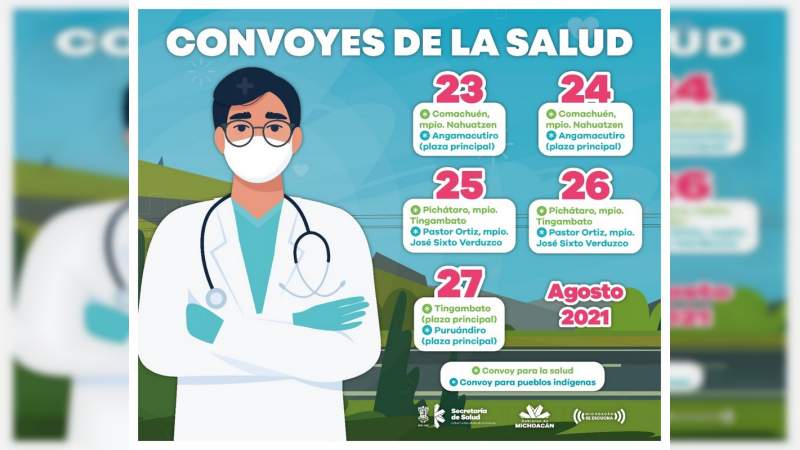 En Michoacán, Convoyes de Salud y Pueblos Indígenas, recorrerán 6 municipios 