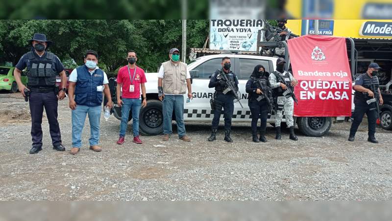 Continúan filtros sanitarios en Lázaro Cárdenas, Michoacán 