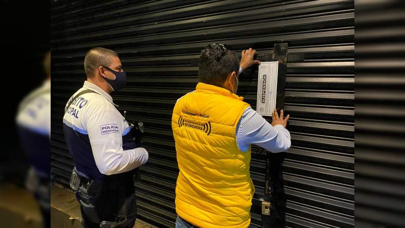 Suspenden 3 centros nocturnos en Uruapan, Michoacán 