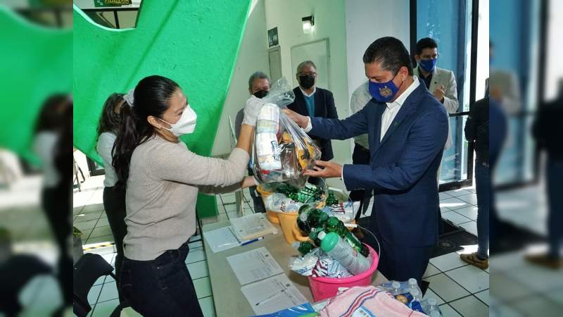 Instala UMSNH centro de acopio en auditorio de usos múltiples de Ciudad Universitaria 