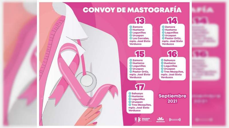 Ofrece SSM servicio gratuito de mastografía a través de unidades móviles en Michoacán 