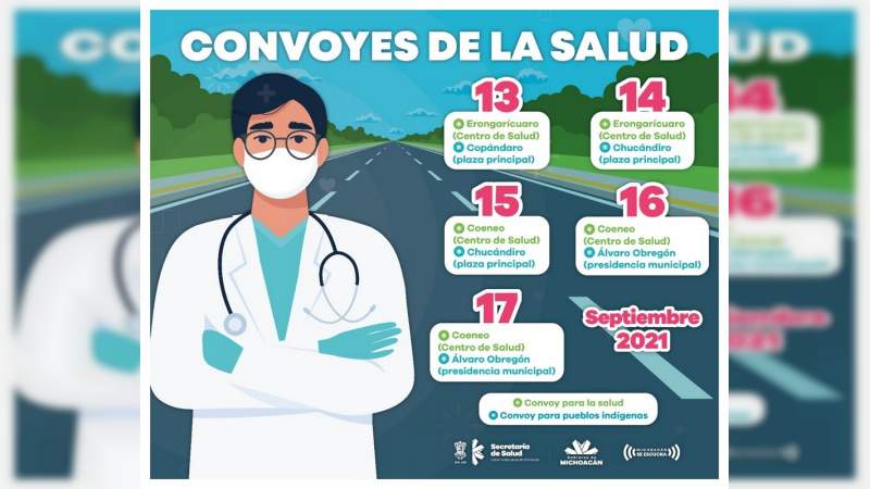 En Michoacán, Convoyes de la salud y para pueblos indígenas estarán en 5 municipios 