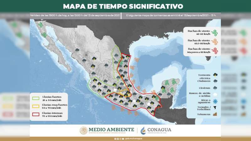 Emite Pc recomendaciones ante lluvias por tormenta tropical en Michoacán 