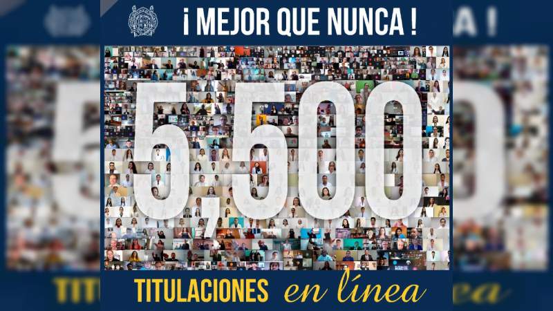 Registra UMSNH más de 5 mil 500 titulaciones en línea 