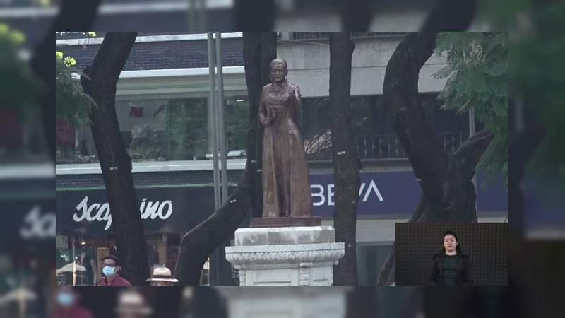 En CDMX; Nuevas esculturas del paseo de las heroínas en reforma son mostradas