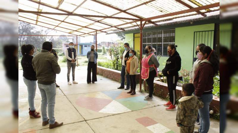 Realizan rehabilitación y limpieza de Jardín de Niños “Carlos Barajas” en Pátzcuaro 