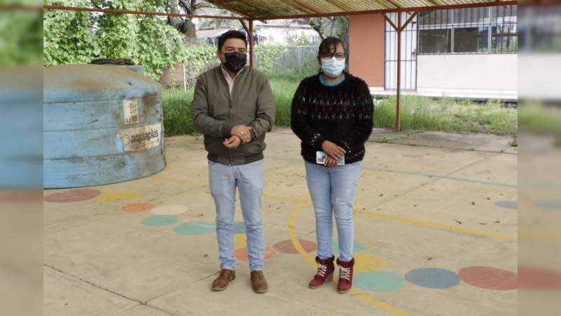 Realizan rehabilitación y limpieza de Jardín de Niños “Carlos Barajas” en Pátzcuaro 