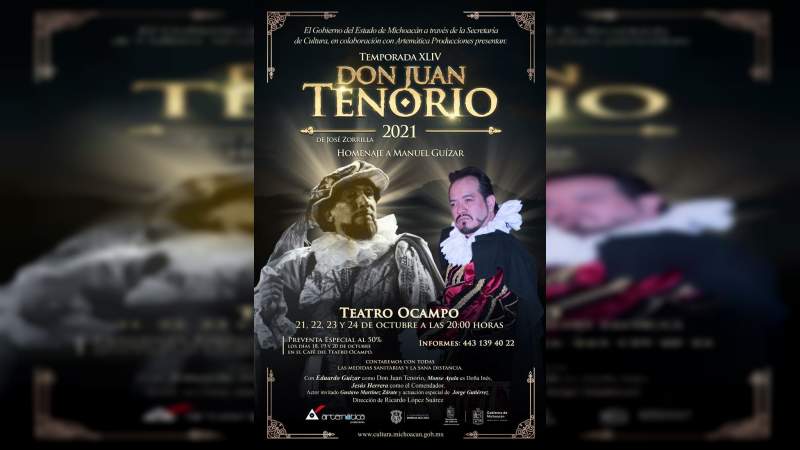 Este jueves arranca la Temporada XLIV de Don Juan Tenorio, en Morelia 
