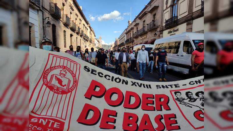 Llega marcha de Poder de Bases al centro de Morelia